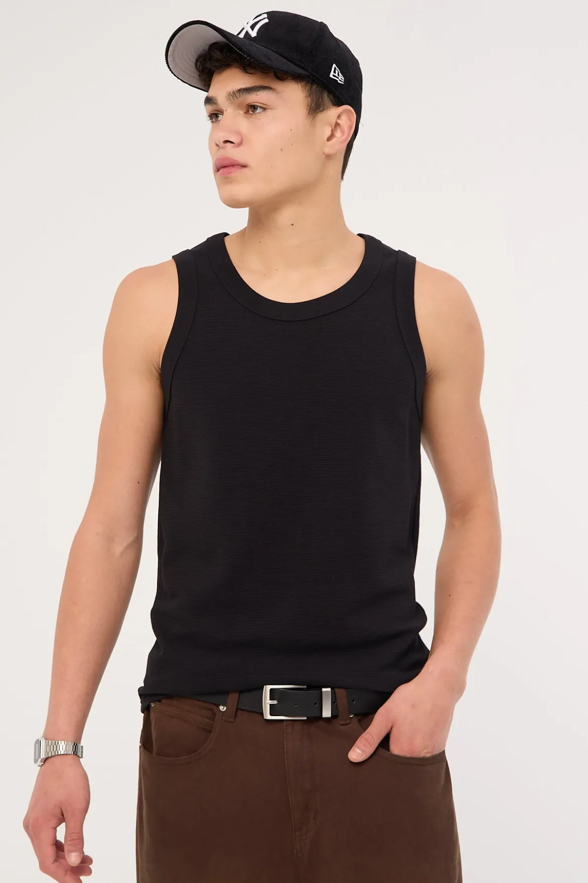 Luxe Ottoman Singlet Black