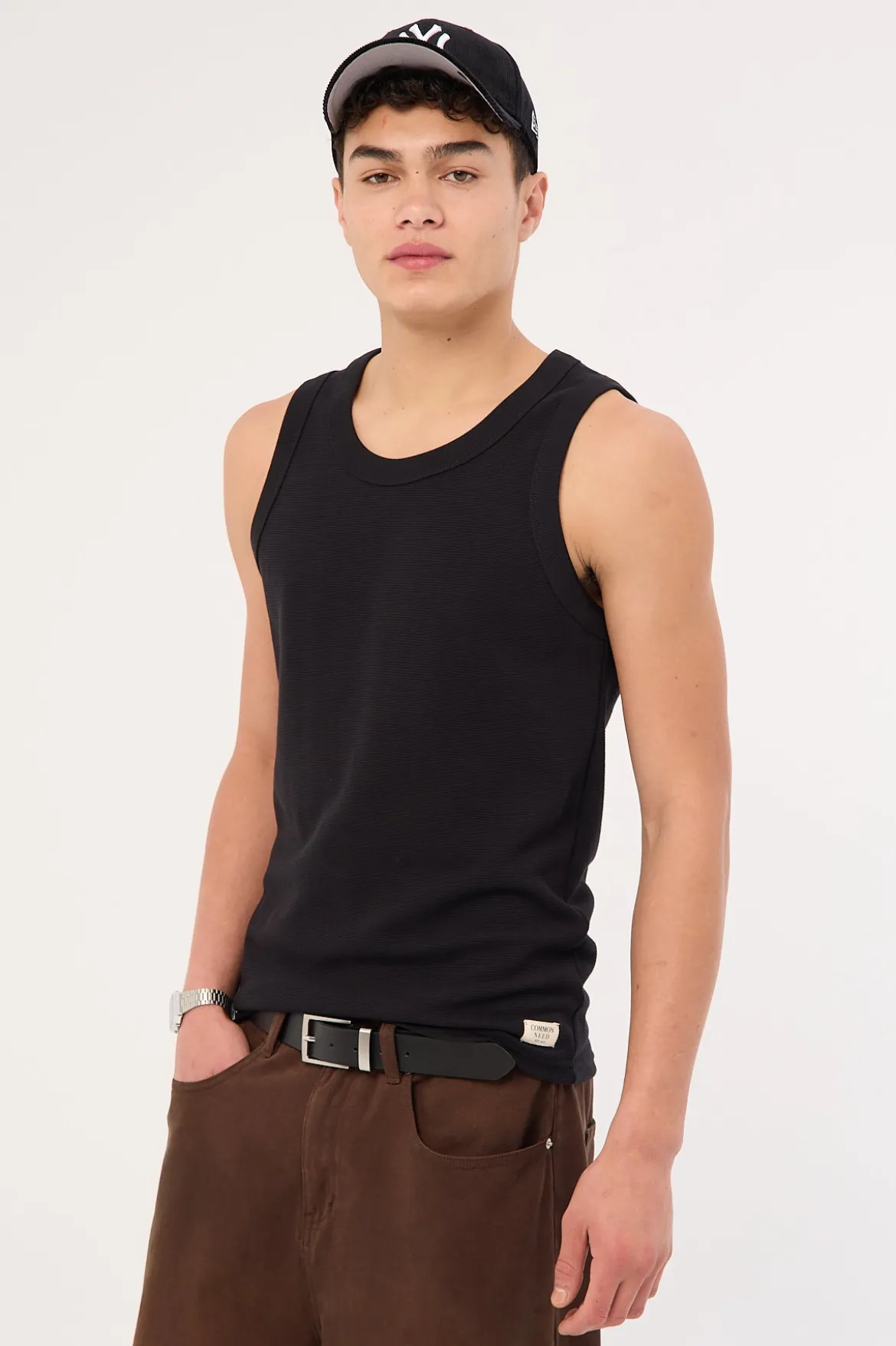 Luxe Ottoman Singlet Black