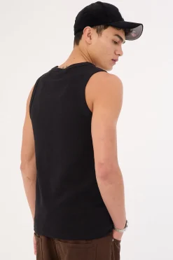 Luxe Ottoman Singlet Black