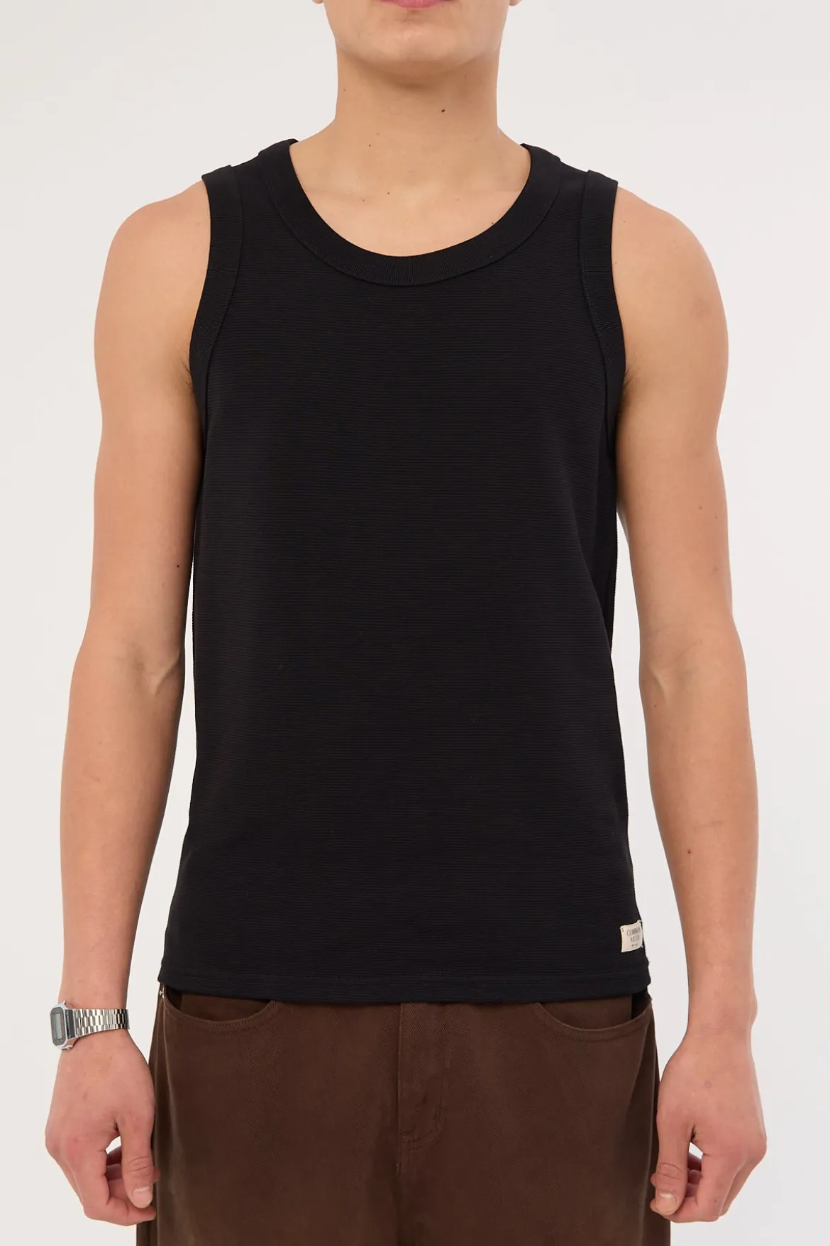 Luxe Ottoman Singlet Black