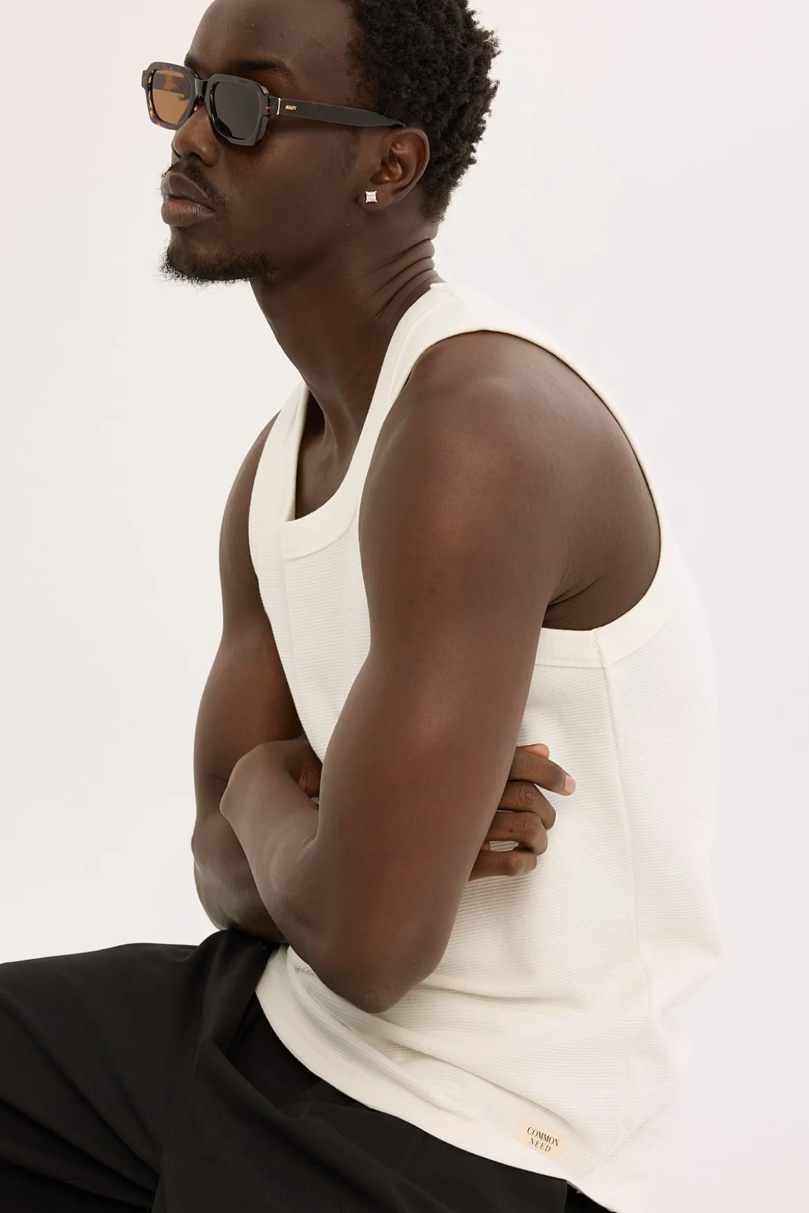 Luxe Ottoman Singlet Off White