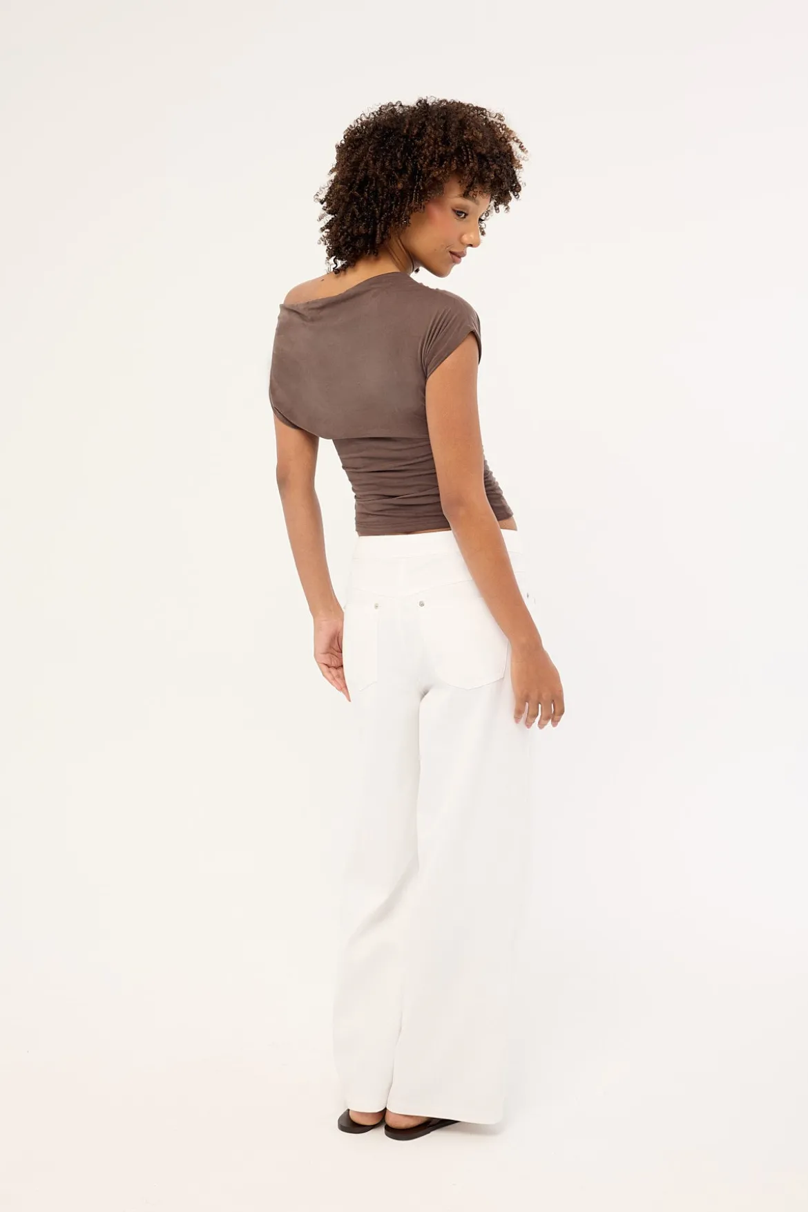 Lyon Tie Front Drill Pant White