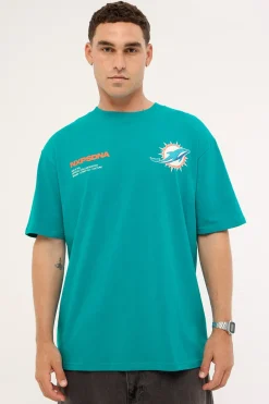 M Dolphins Driven Tee Aqua