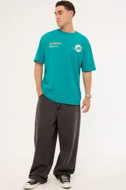 M Dolphins Driven Tee Aqua