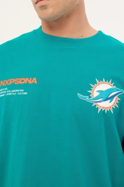 M Dolphins Driven Tee Aqua