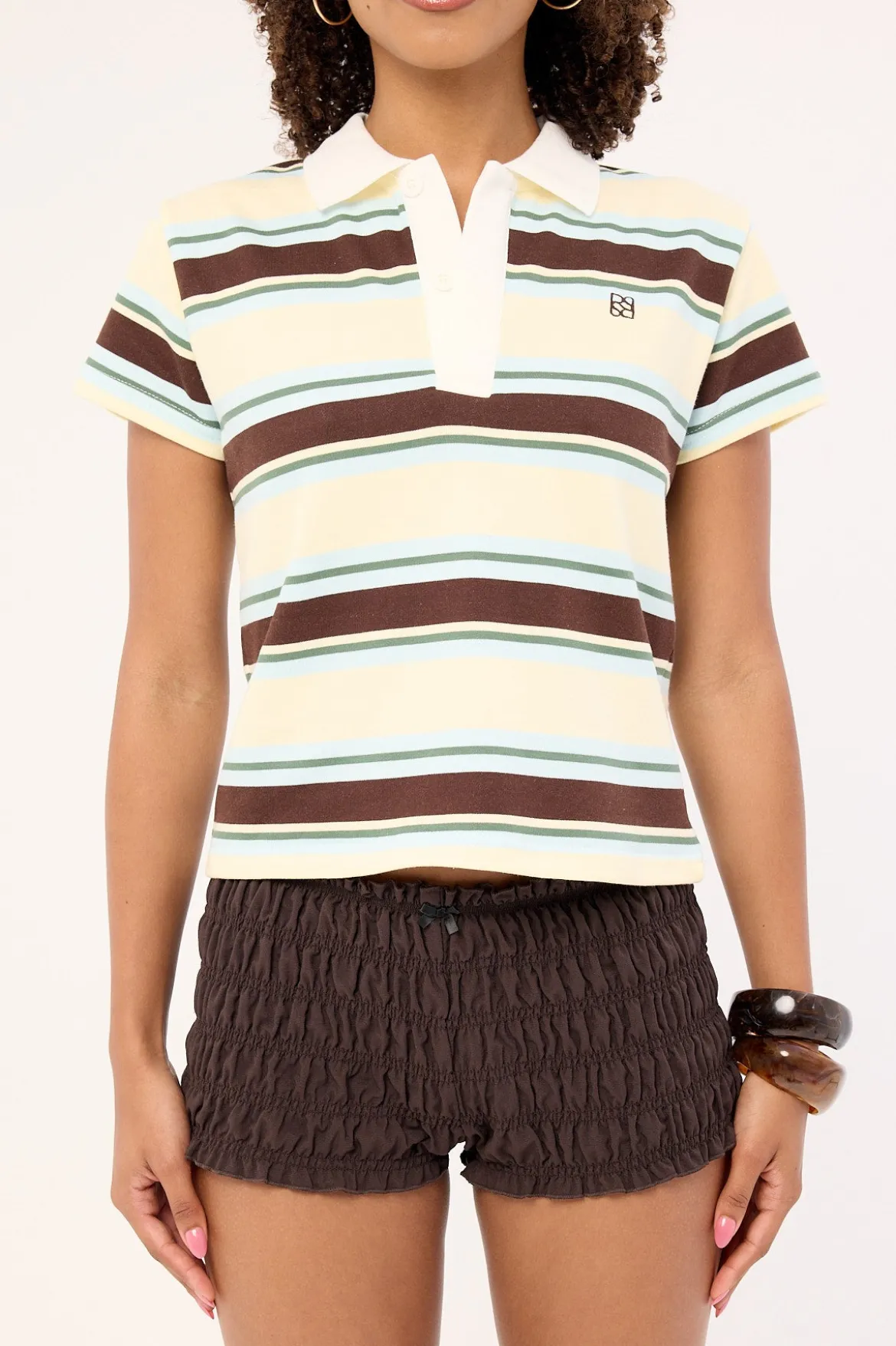 Maddox Polo T-shirt Butter Stripe