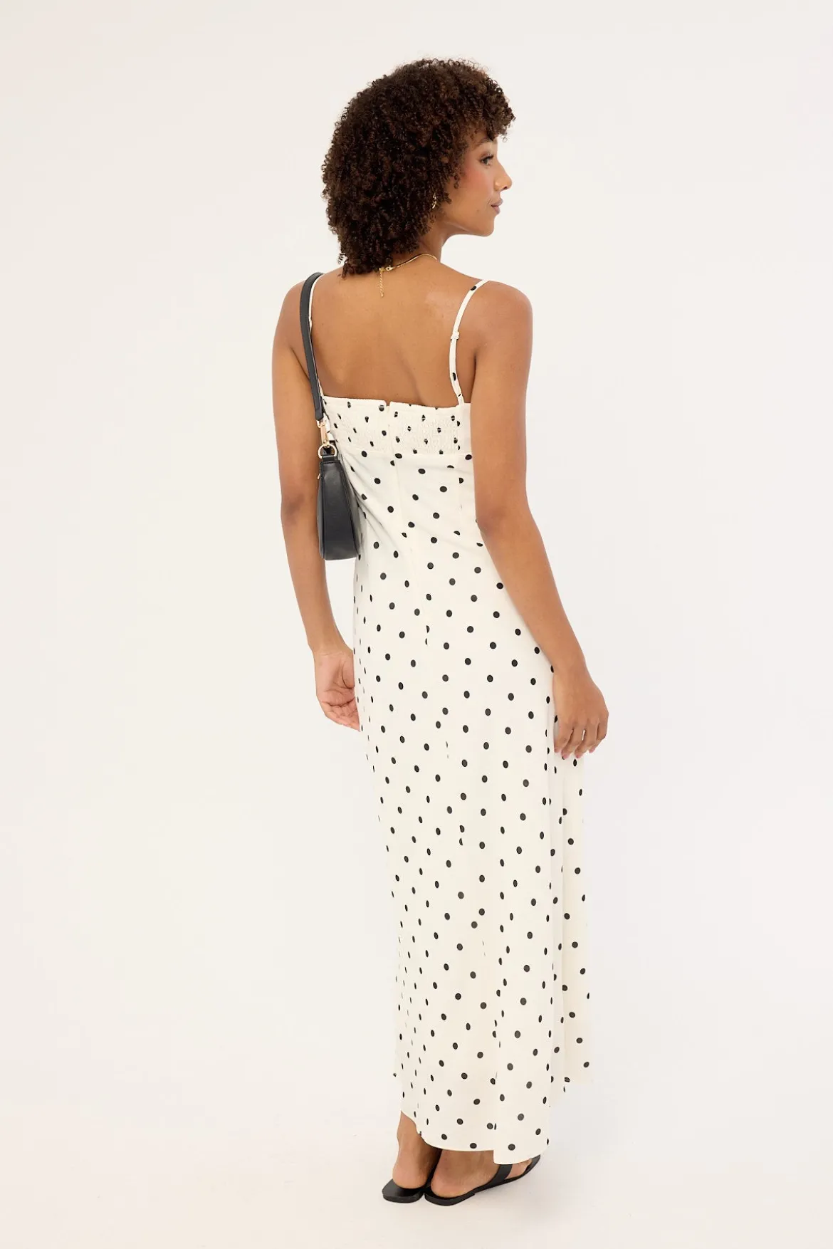 Mademoiselle Maxi Dress White Polka Print