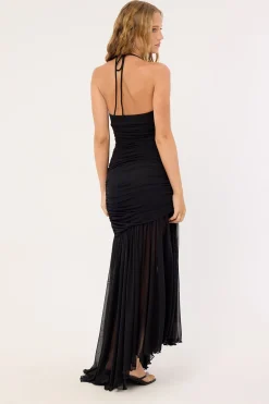 Mae Recycled Mesh Maxi Dress Black