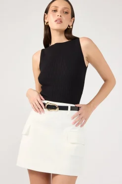 Maeve Tailored Mini Skirt Off White