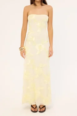 Mai Strapless Maxi Dress Butter Yellow