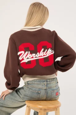 Major League 1/4 Zip Knit Chocolate