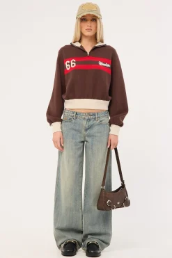 Major League 1/4 Zip Knit Chocolate