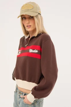 Major League 1/4 Zip Knit Chocolate