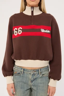Major League 1/4 Zip Knit Chocolate