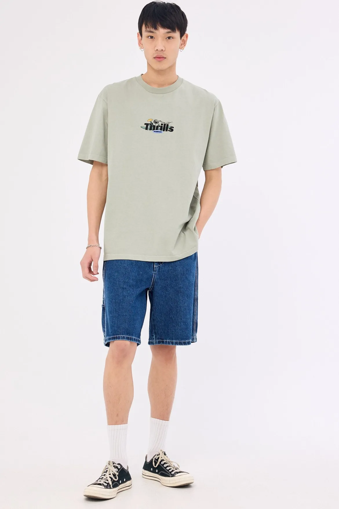 Make A Wish Oversize Fit Tee Dirty Sage