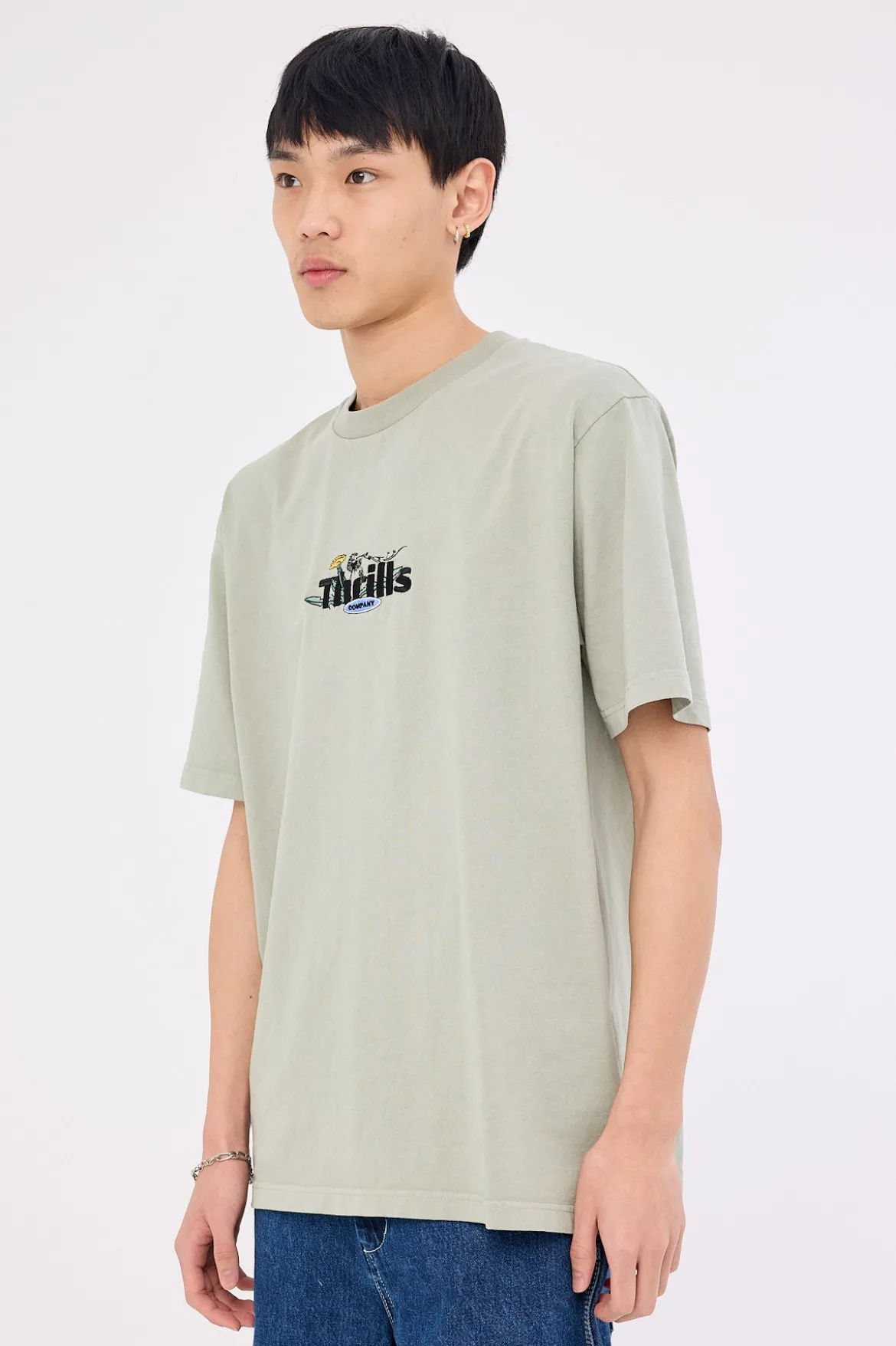 Make A Wish Oversize Fit Tee Dirty Sage