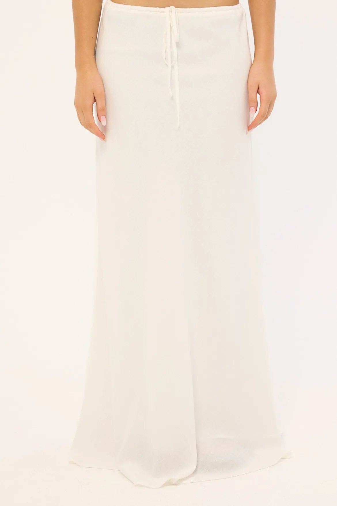 Malibu Linen Maxi Skirt White