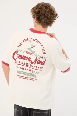 Marinara Heavyweight Ringer Easy Tee Off White