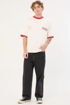 Marinara Heavyweight Ringer Easy Tee Off White