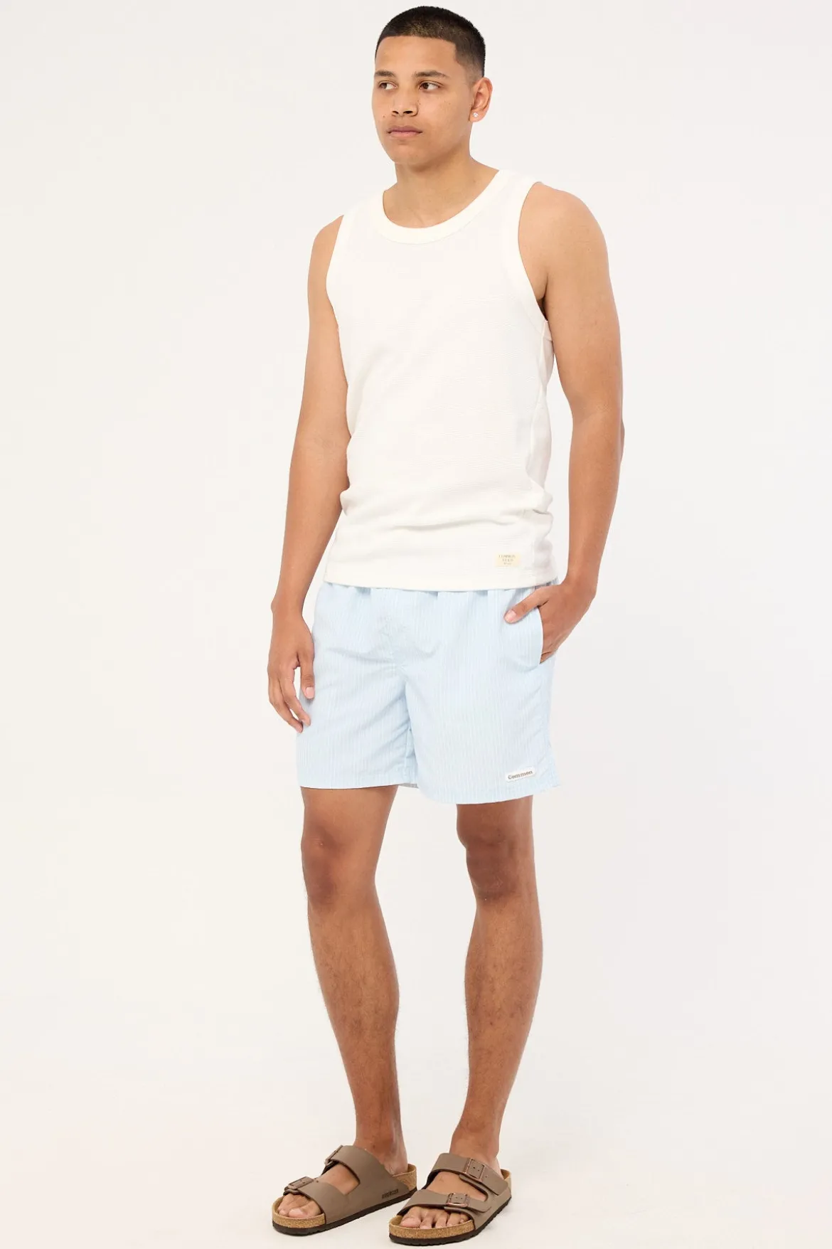 Marine Swim Short Blue/White Stripe