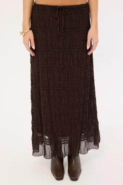 Marisole Gathered Maxi Skirt Choc