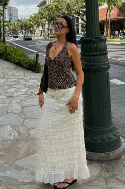 Marisole Gathered Maxi Skirt Cream