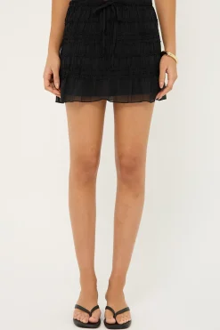 Marisole Gathered Mini Skirt Black