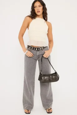 Marisole Halter Gathered Tie Top Cream