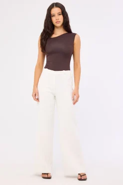 Marlo Mid Rise Menorca Pant White