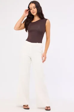 Marlo Mid Rise Menorca Pant White