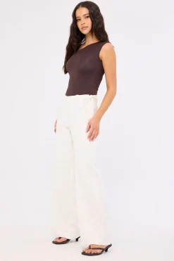 Marlo Mid Rise Menorca Pant White