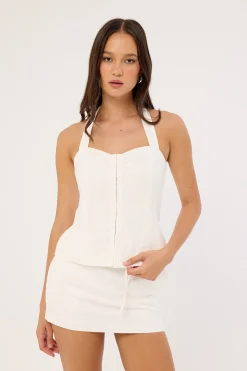 Marlo Mid Rise Menorca Skort White