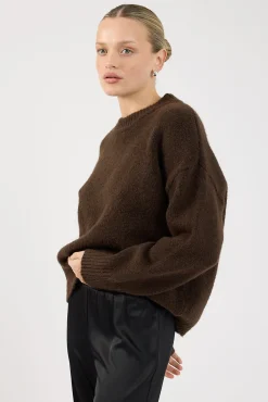 Marlowe Crew Neck Jumper Brown