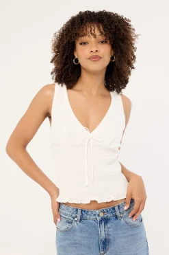 Marni Shirred Top White