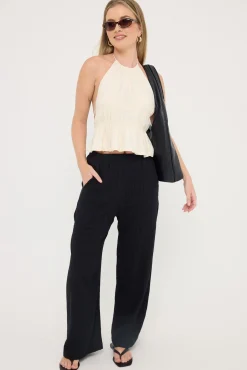 Marybelle Halter Open Back Top Cream