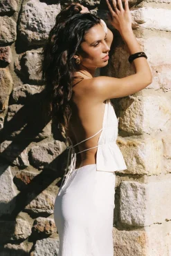 Marybelle Halter Open Back Top Cream