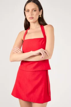 Matisse Buckle Skort Red