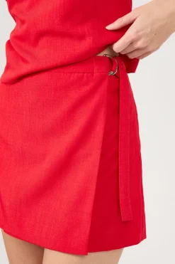 Matisse Buckle Skort Red