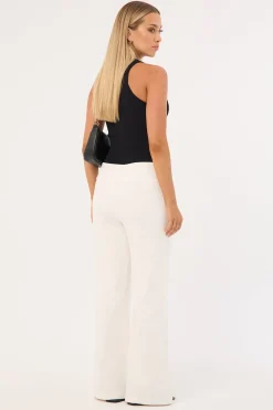 Maui Tie Front Low Rise Linen Pant White