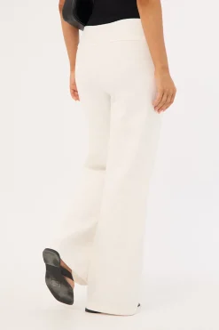 Maui Tie Front Low Rise Linen Pant White