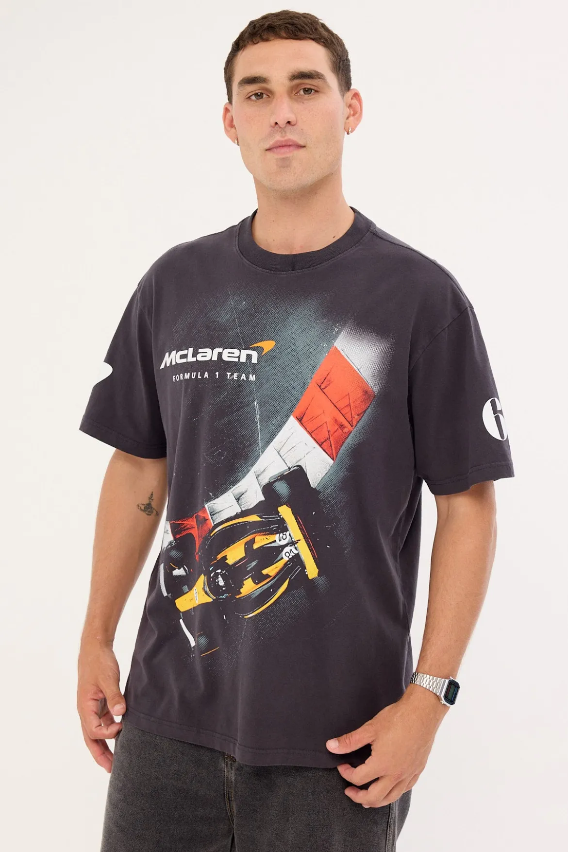 McLaren Birdseye Apex Tee Washed Black