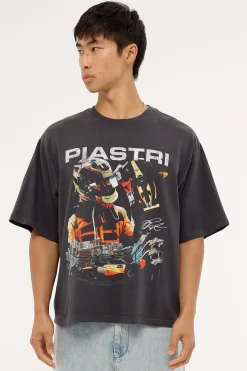 McLaren Piastri Signature Boxy Tee Washed Black