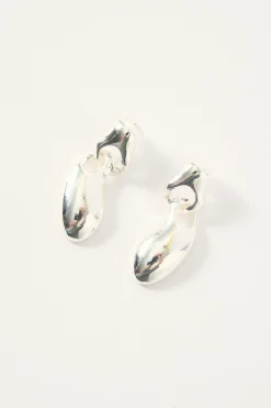Melting Drop Earrings Silver Plated