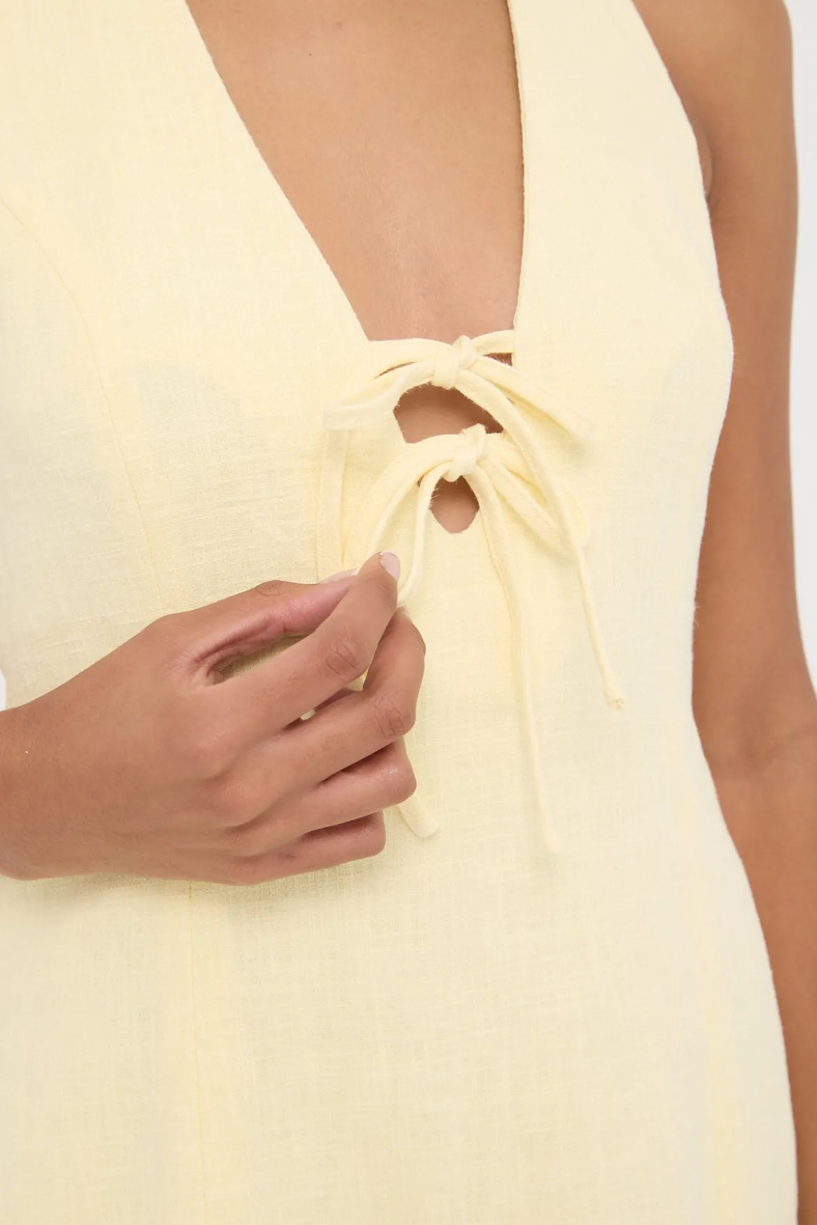 Menorca Halter Mini Dress Lemon