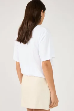 MENORCA LINEN SPECKLE TAILORED SKIRT Oatmeal