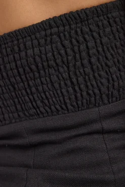 Menorca Linen Strapless Top Black