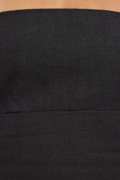 Menorca Linen Strapless Top Black
