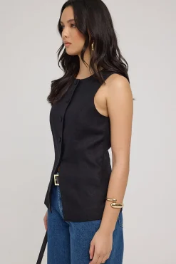 Menorca Long Line Vest Black