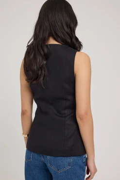 Menorca Long Line Vest Black