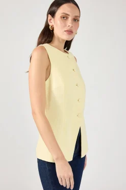 Menorca Long Line Vest Lemon